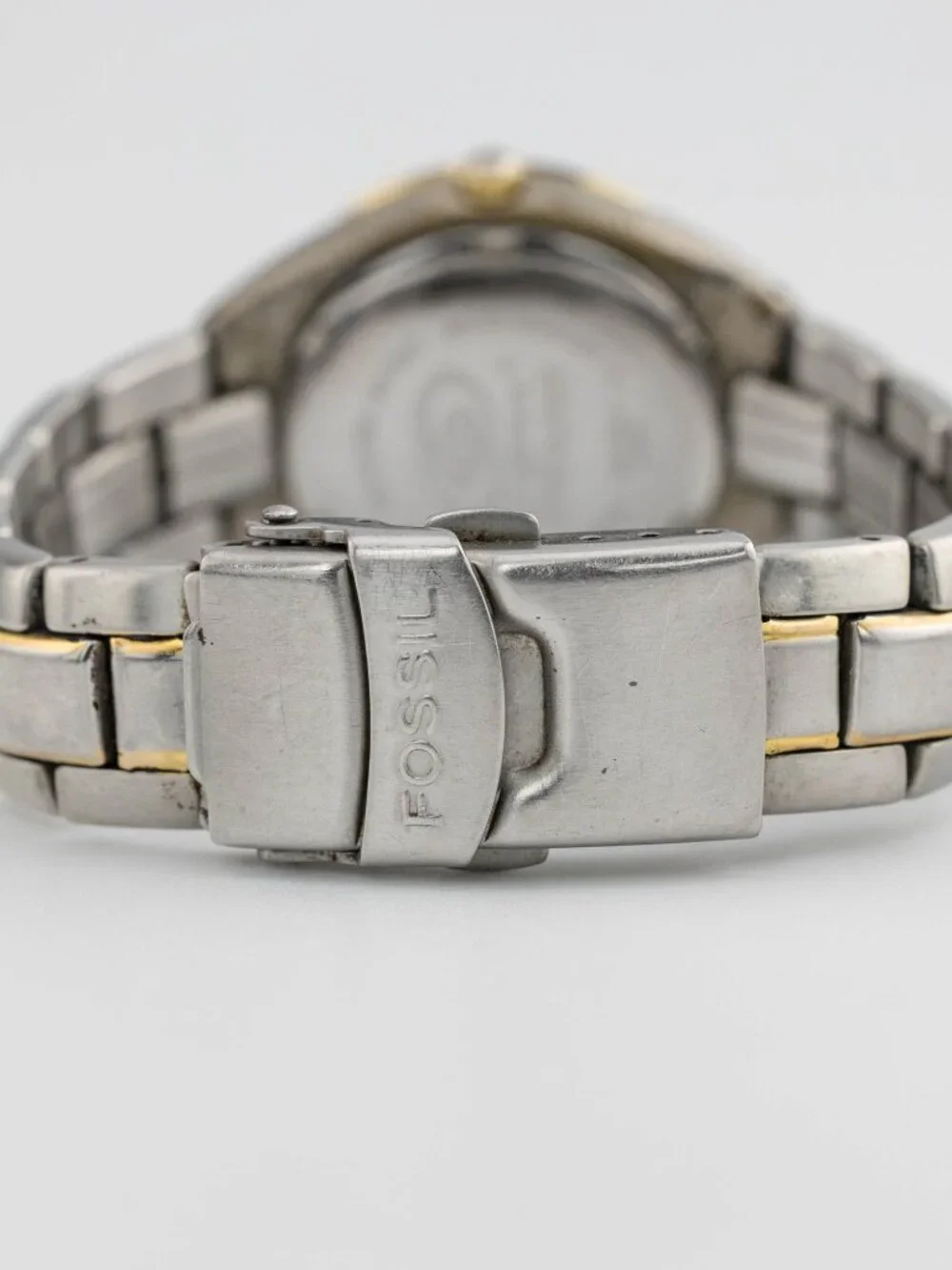 Fossil Blue AM-3304 Two-Tone Steel Quartz Analog Women's Watch New Battery